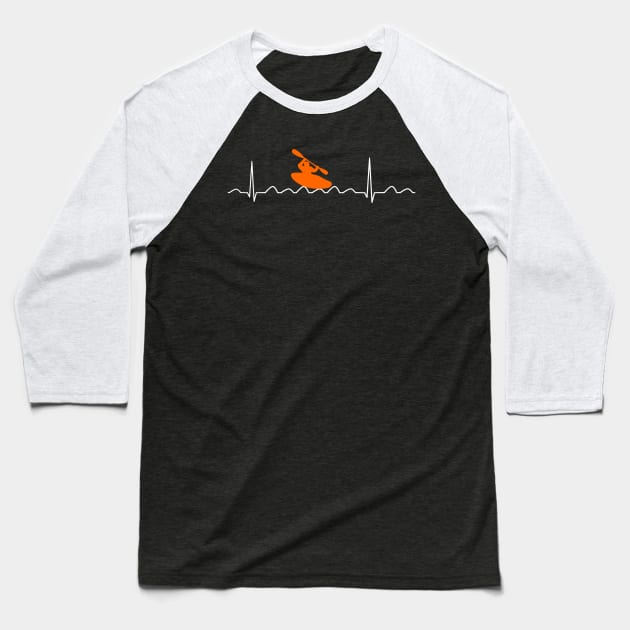 Heartbeat Canoeing Baseball T-Shirt by Creastorm